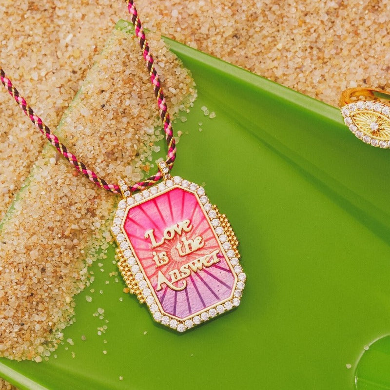 Wholesale Tarot Card with Diamond Drop Oil Electroplating Real Gold Color-preserving Necklace