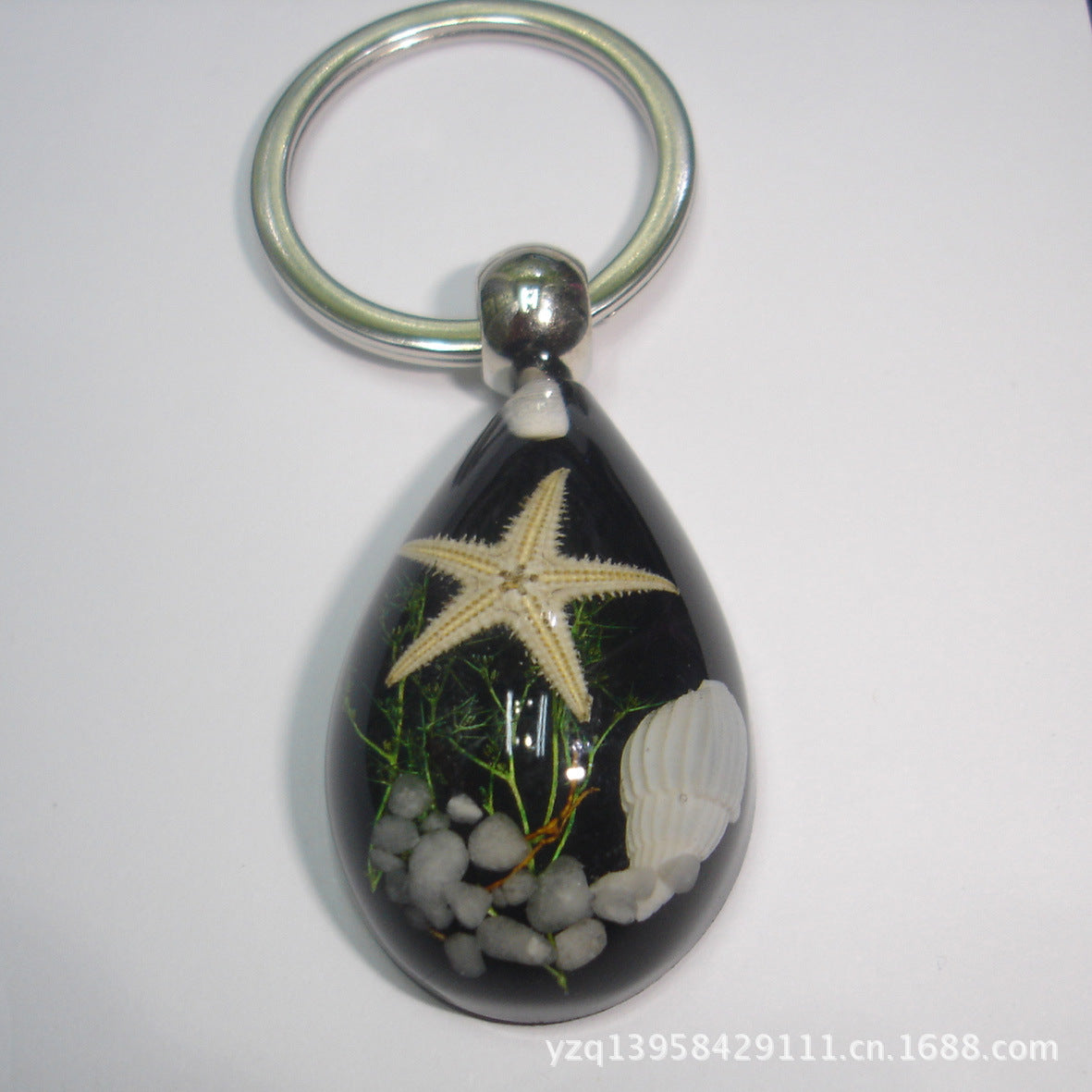 Wholesale 6pcs Starfish Conch Resin Creative Keychain