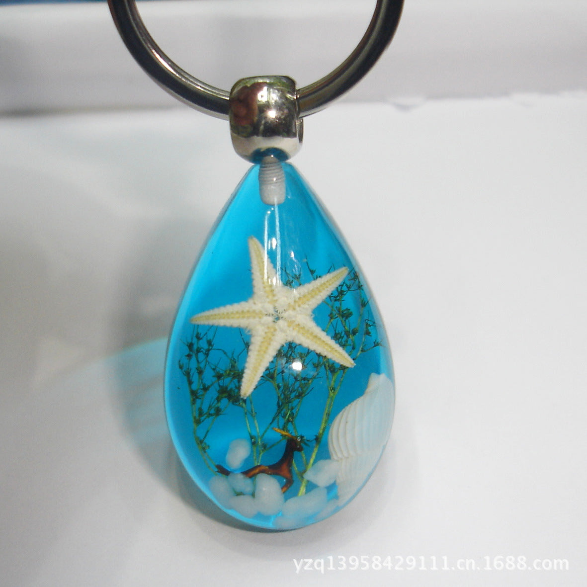 Wholesale 6pcs Starfish Conch Resin Creative Keychain