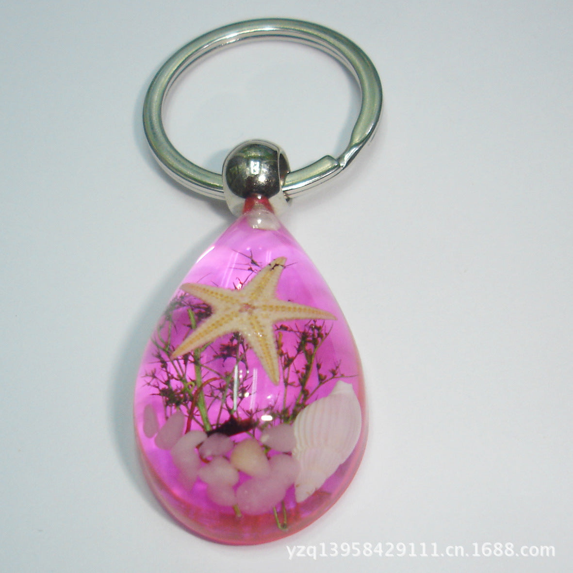 Wholesale 6pcs Starfish Conch Resin Creative Keychain