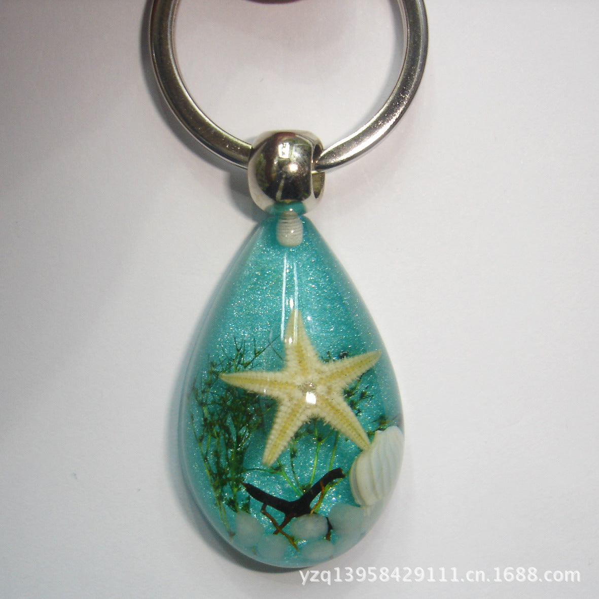 Wholesale 6pcs Starfish Conch Resin Creative Keychain