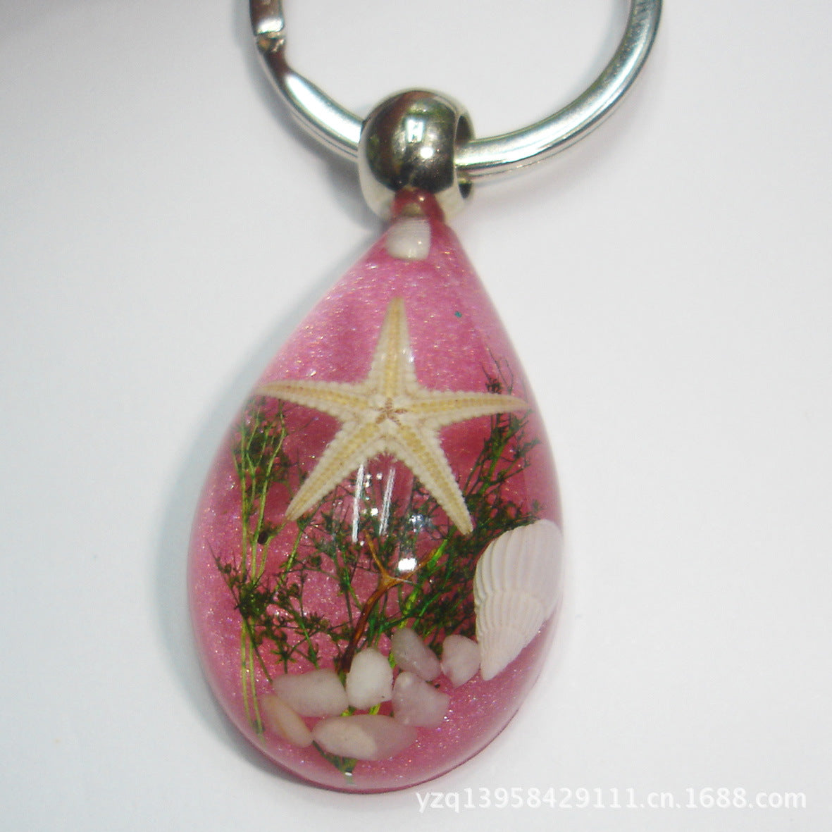 Wholesale 6pcs Starfish Conch Resin Creative Keychain