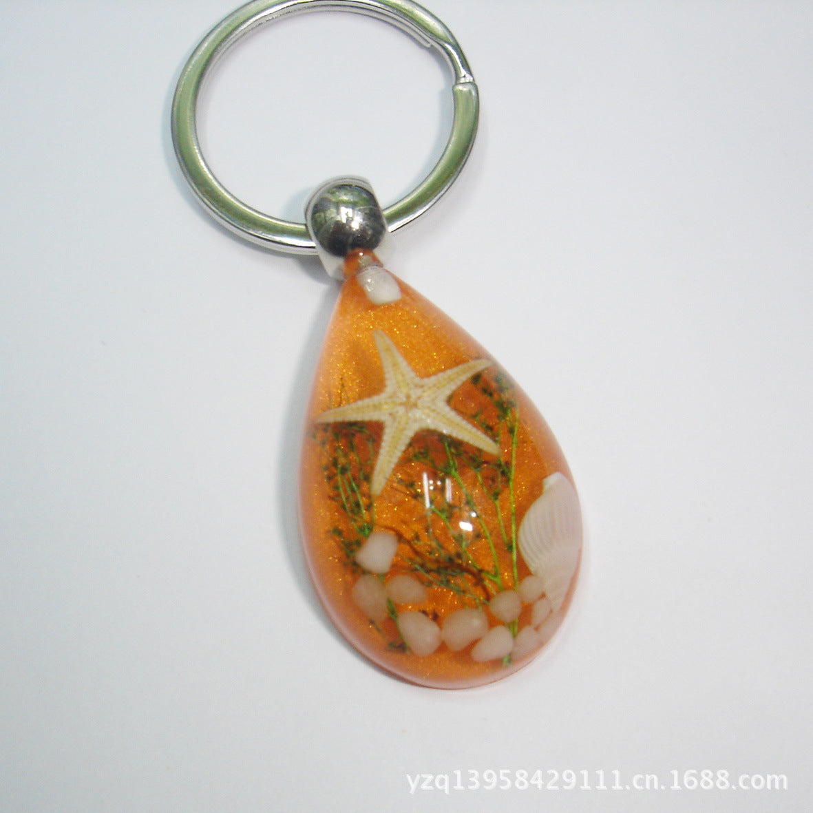 Wholesale 6pcs Starfish Conch Resin Creative Keychain