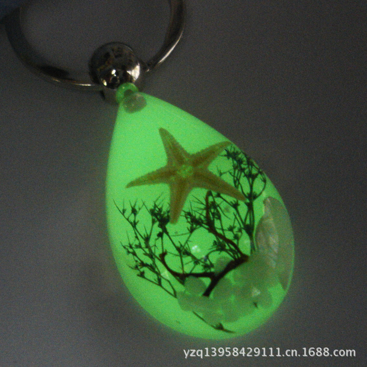 Wholesale 6pcs Starfish Conch Resin Creative Keychain