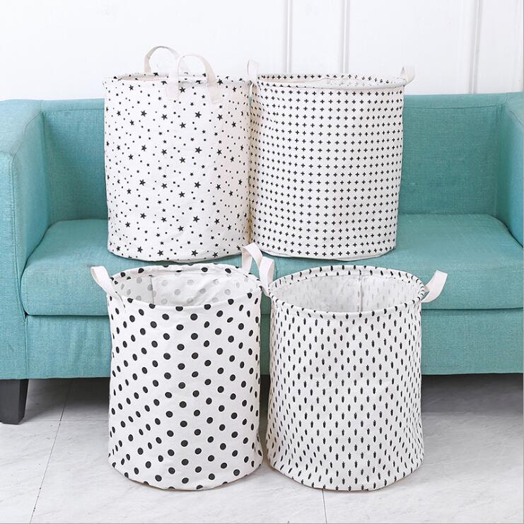 Wholesale Cotton and Linen Large Capacity Foldable Storage Baskets