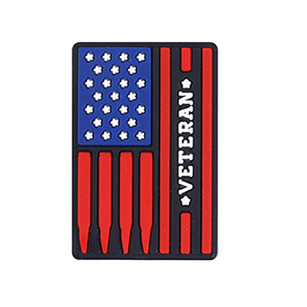 Wholesale 20pcs Cartoon Proud To Be A Veteran Letters Flag Independence Day Silicone Beads