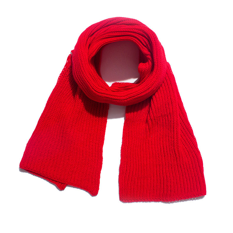 Wholesale Autumn and Winter Extended Knitted Solid Color Woolen Scarves