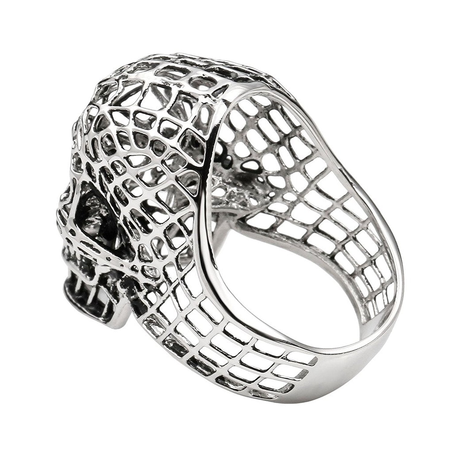 Wholesale Hollow Mesh Skull Metal Ring