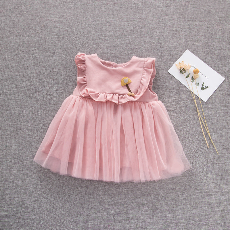 Wholesale Stylish Cotton Princess Dress For Baby Girls Korean Summer Outfit