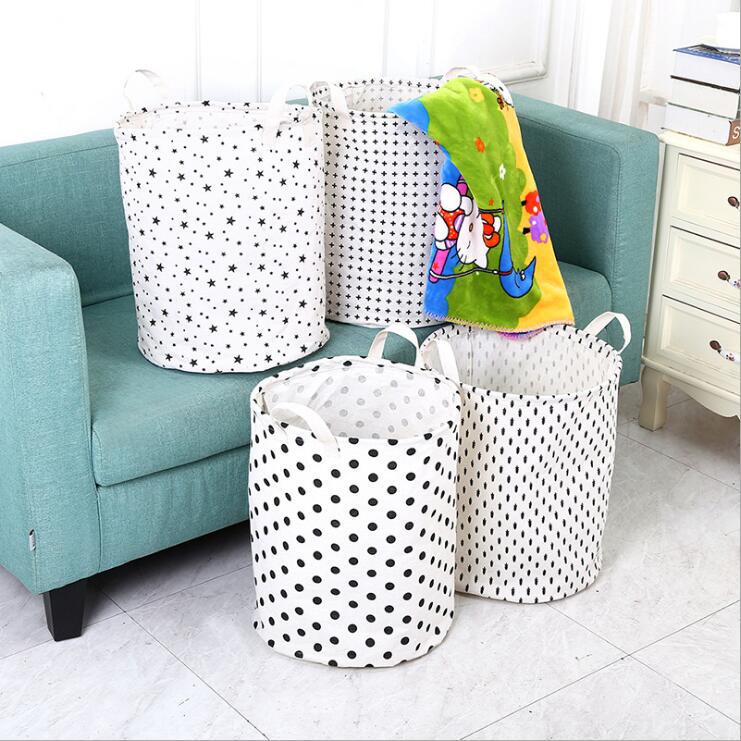 Wholesale Cotton and Linen Large Capacity Foldable Storage Baskets