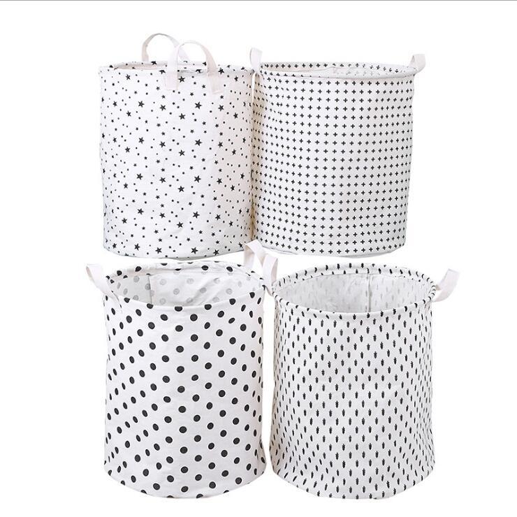 Wholesale Cotton and Linen Large Capacity Foldable Storage Baskets