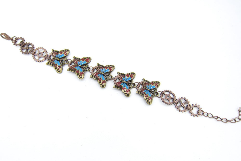 Wholesale Butterfly Alloy Gear Bracelet Set