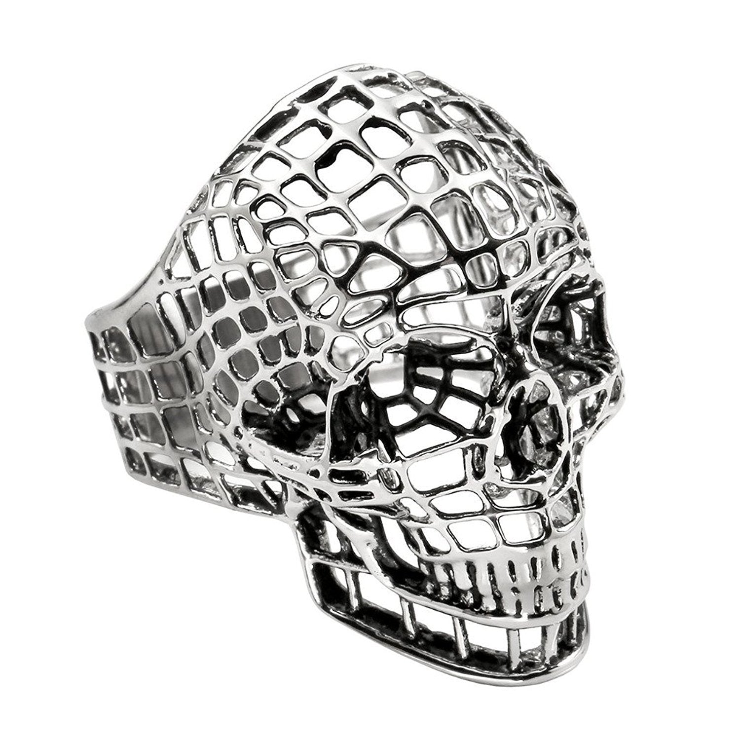 Wholesale Hollow Mesh Skull Metal Ring