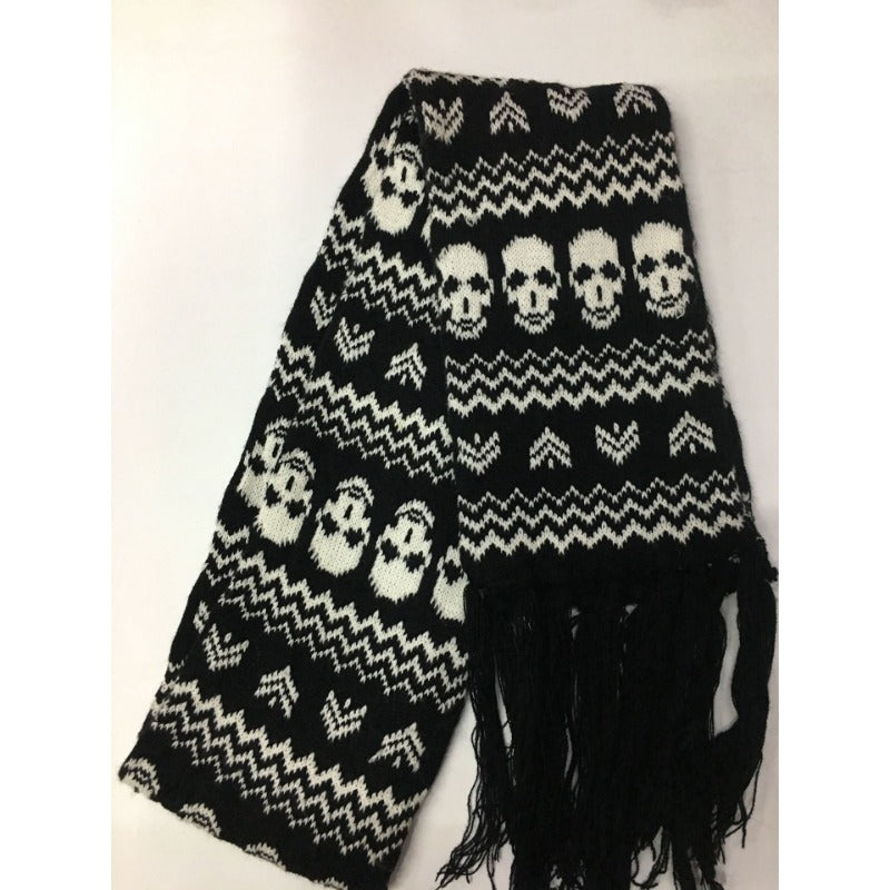 Wholesale Knitted Jacquard Ghost Head Skull Scarves