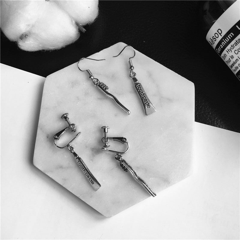 Wholesale Punk Fun Handcuffs Rose Coin Blade Hanger Earrings