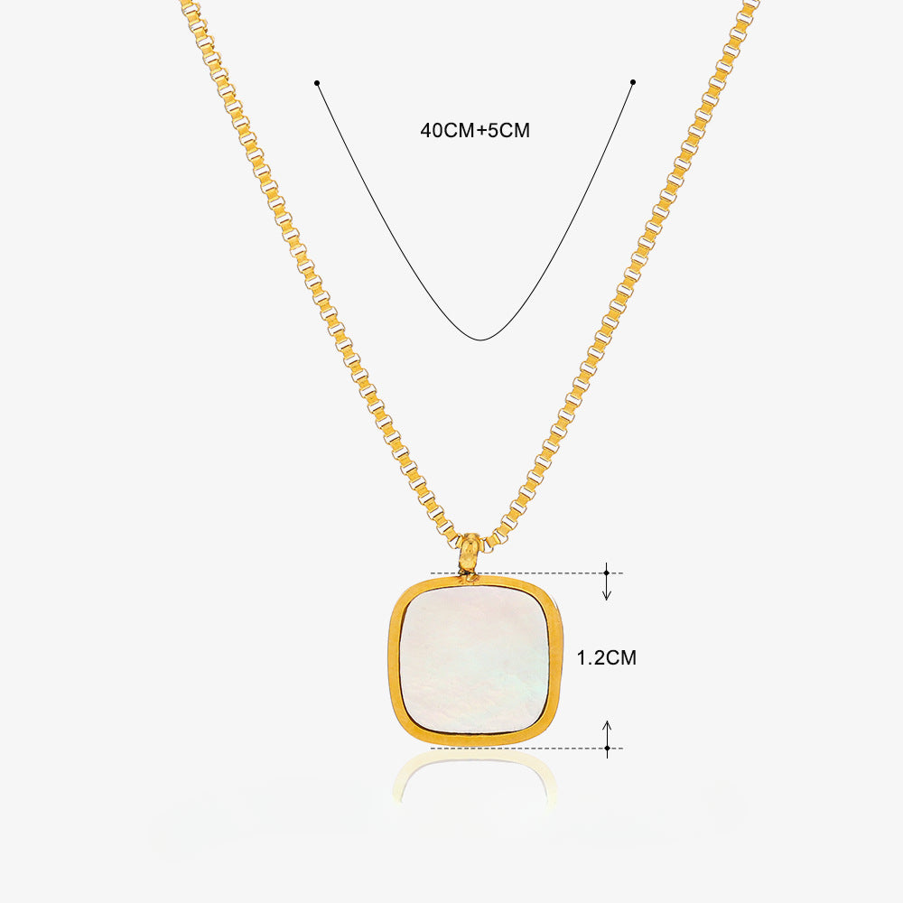 Wholesale Natural Stone Inlaid Stainless Steel Necklace