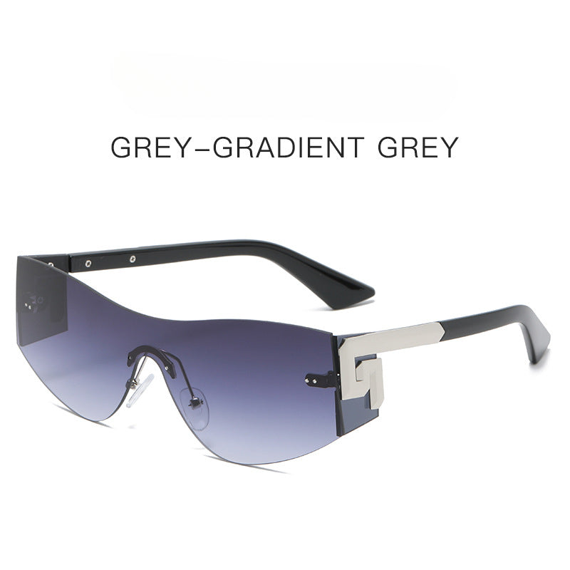 Wholesale Frameless One-piece Y2K PC Sunglasses