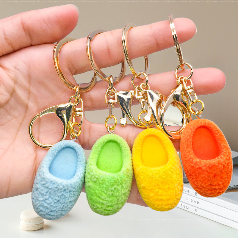 Wholesale 2pcs/pack Cute Creative Mini Fur Shoes, Keychains, Bags, Trinkets, Pendants