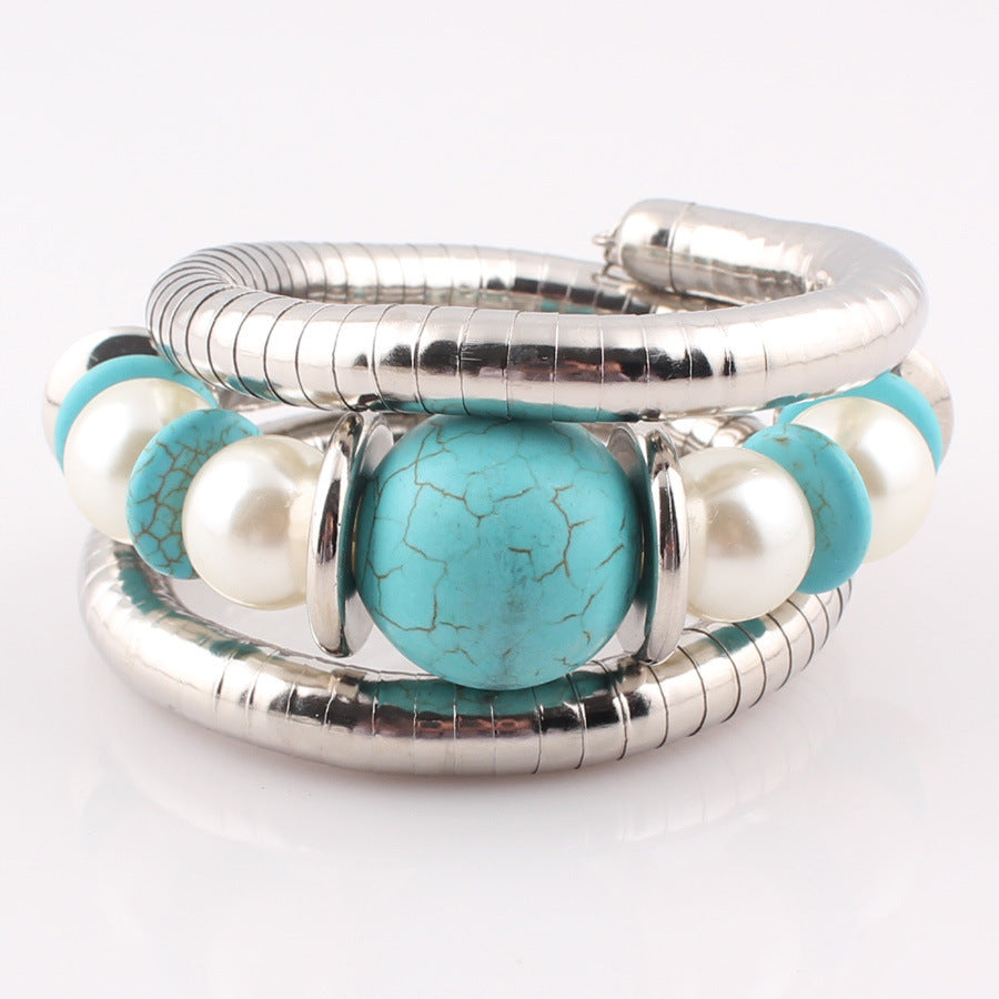 Wholesale Bohemian Multi-layer Turquoise Alloy Bracelets