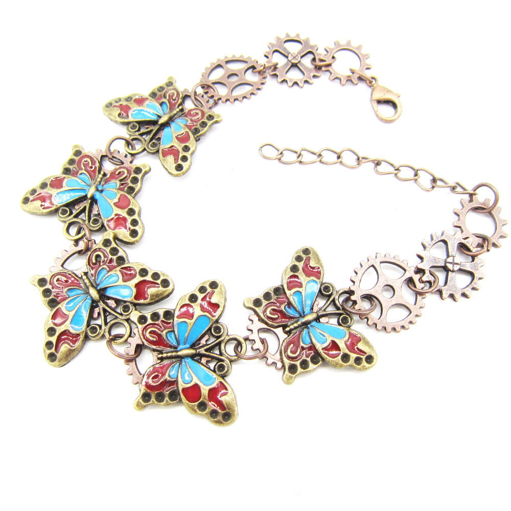 Wholesale Butterfly Alloy Gear Bracelet Set