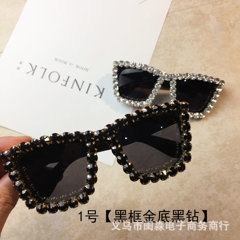 Wholesale Heavy Metal Diamond Exaggerated Sunglasses