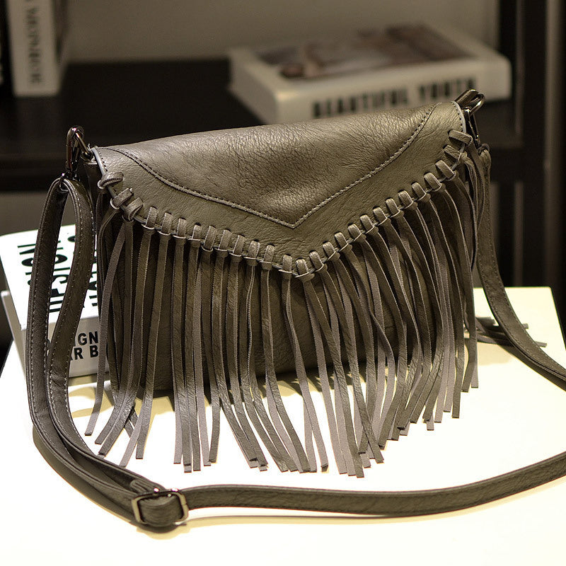 Wholesale PU Envelope Tassel Bag