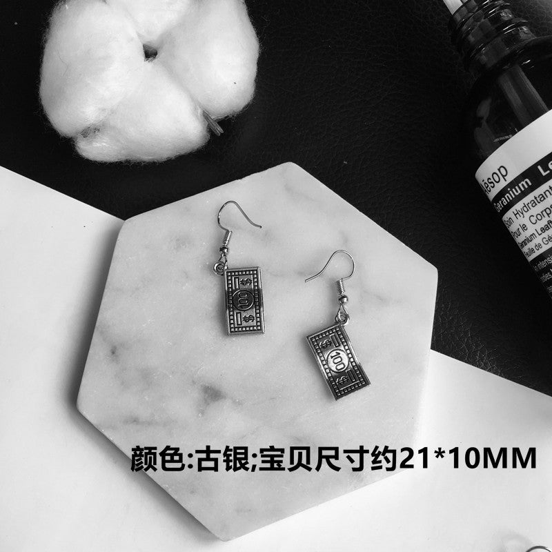 Wholesale Punk Fun Handcuffs Rose Coin Blade Hanger Earrings