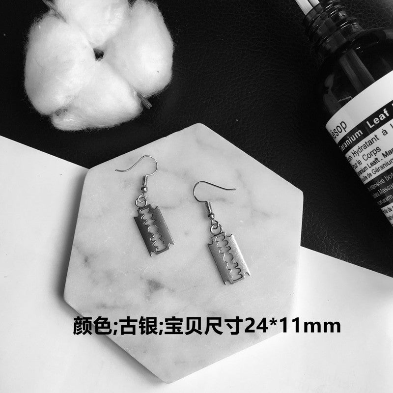 Wholesale Punk Fun Handcuffs Rose Coin Blade Hanger Earrings