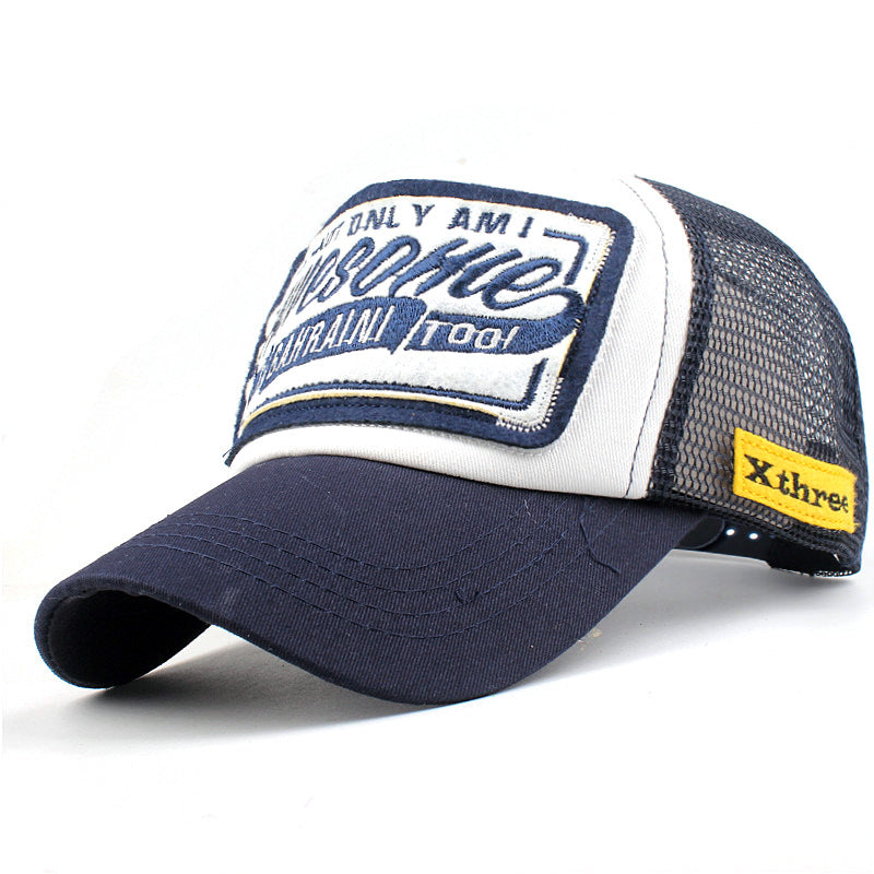 卸売コットンパッチ文字刺繍野球ネットキャップ