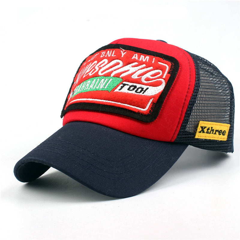 卸売コットンパッチ文字刺繍野球ネットキャップ