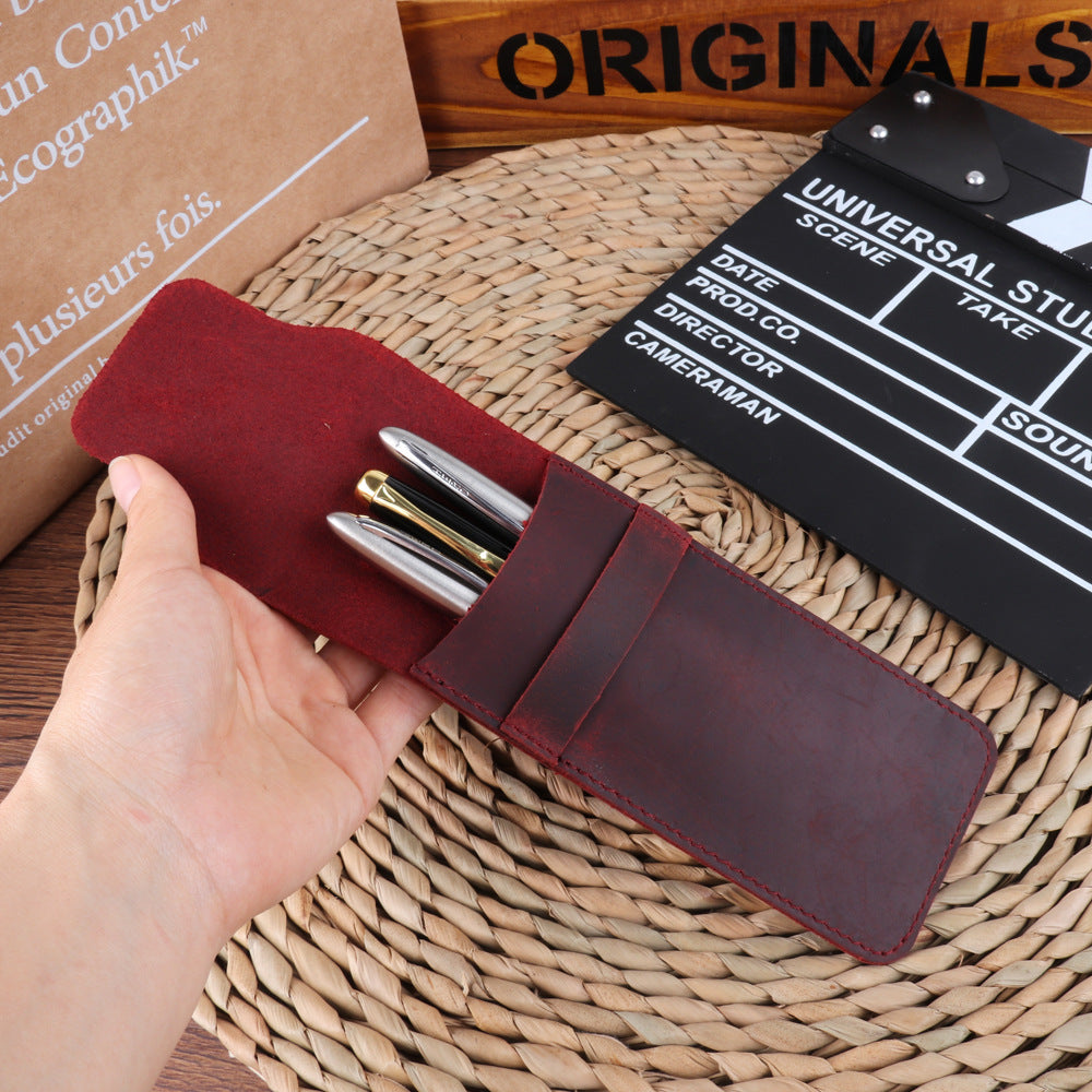 Wholesale Genuine Vintage Handmade Cowhide Pencil Case