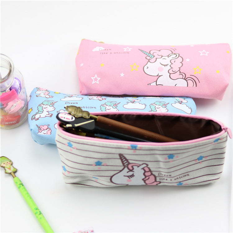 Wholesale Unicorn Creative Large Capacity Canvas Pencil Case