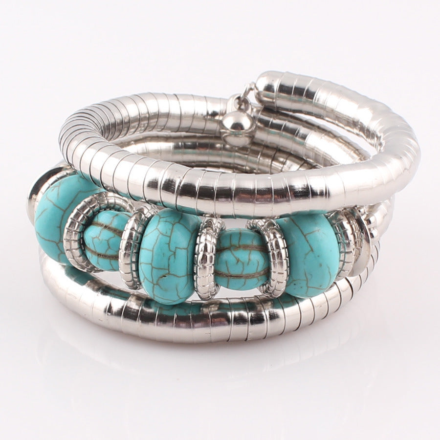 Wholesale Bohemian Multi-layer Turquoise Alloy Bracelets