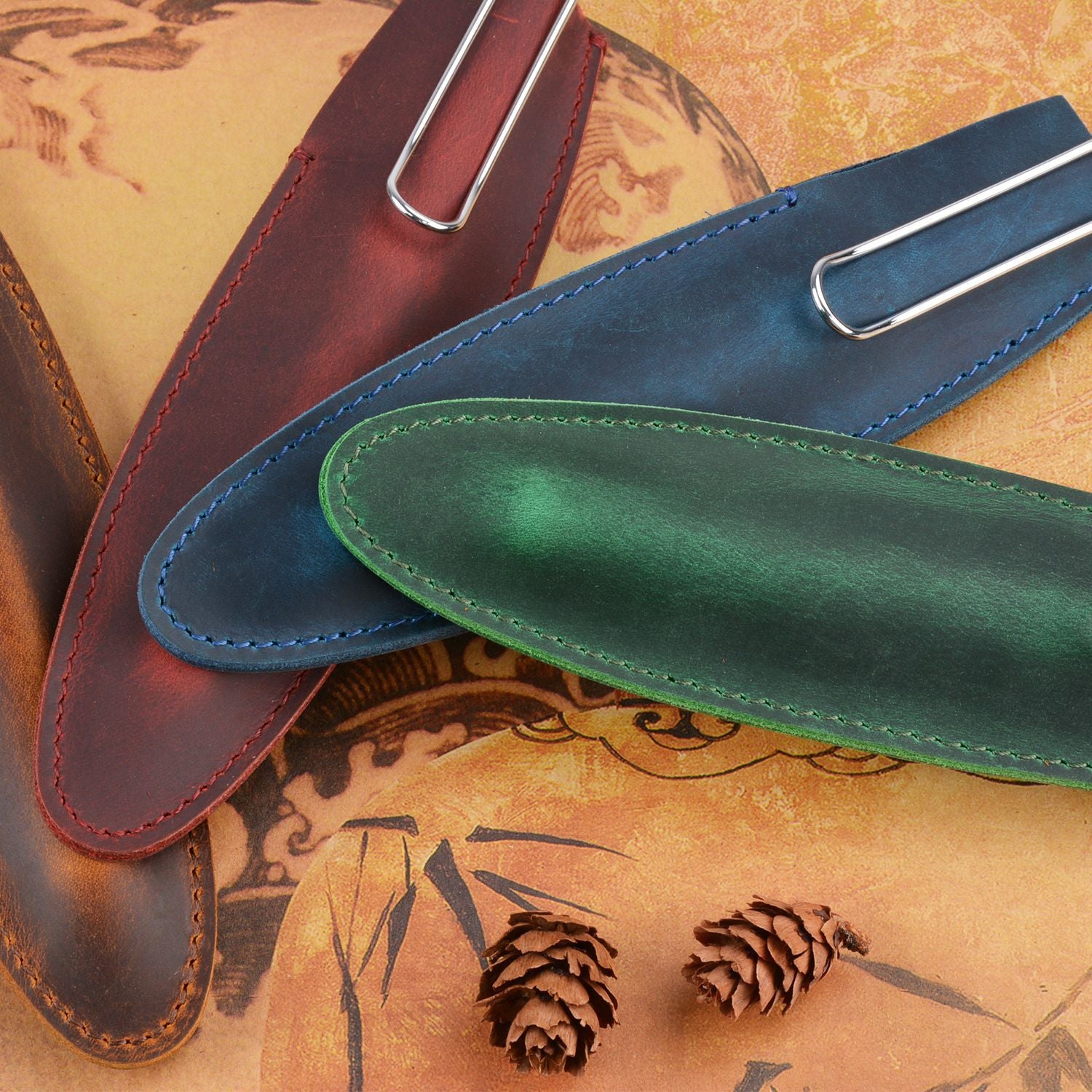 Wholesale Crazy Horse Leather Fountain Pen Case Single Pen Case