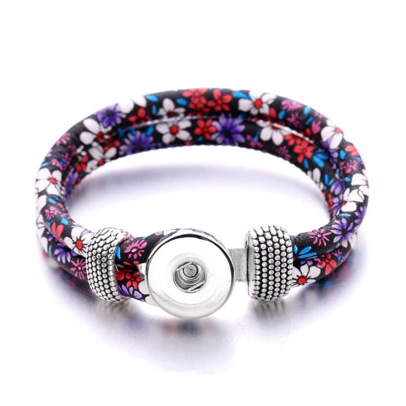 Wholesale Ethnic Style Nusa Leather DIY Snap Bracelet