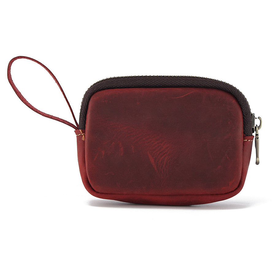 Wholesale Genuine Leather Zipper Coin Holder Coin Purse