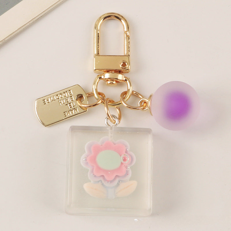 Wholesale Sunflower Resin Candy Ball Keychain