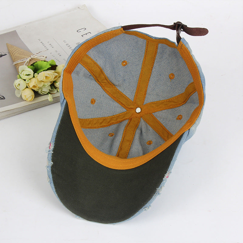 Wholesale Washed denim sports sun protection visor dome cap