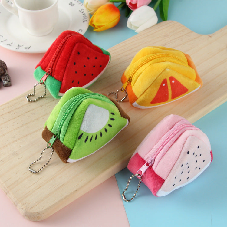 Wholesale Plush Three-dimensional Triangular Fruit Zero Wallet