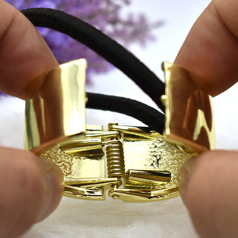 Wholesale Metal high-grade simple glossy fashion ponytail buckle headband