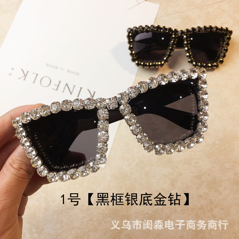 Wholesale Heavy Metal Diamond Exaggerated Sunglasses