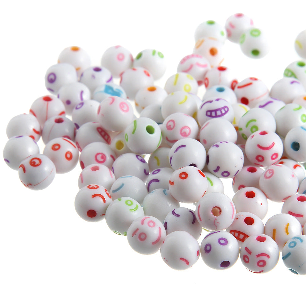 Wholesale 100pcs/pack 8mm Acrylic Expression Round Beads