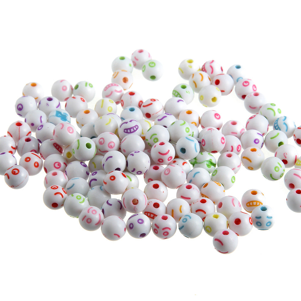 Wholesale 100pcs/pack 8mm Acrylic Expression Round Beads