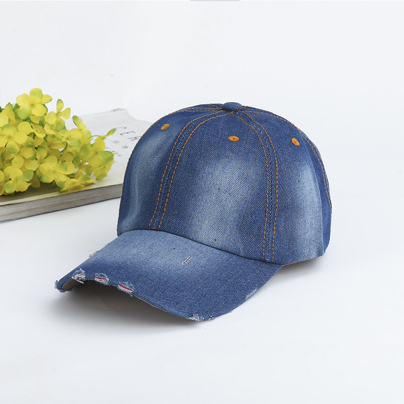 Wholesale Washed denim sports sun protection visor dome cap