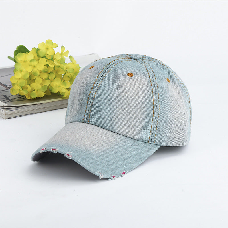 Wholesale Used Washed Adhesive Denim Baseball Caps