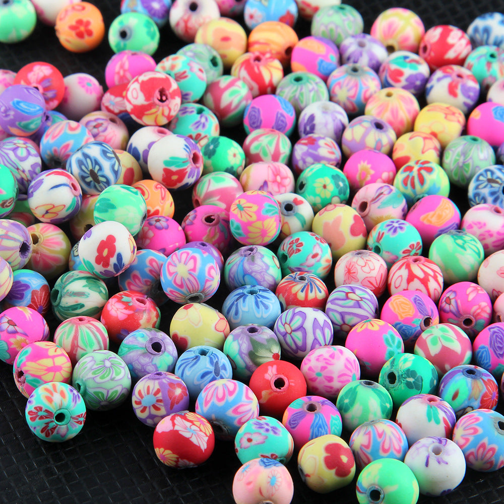 Wholesale 100pcs/pack 6/8/10/12mm Mixed Color Soft Pottery Round Beads