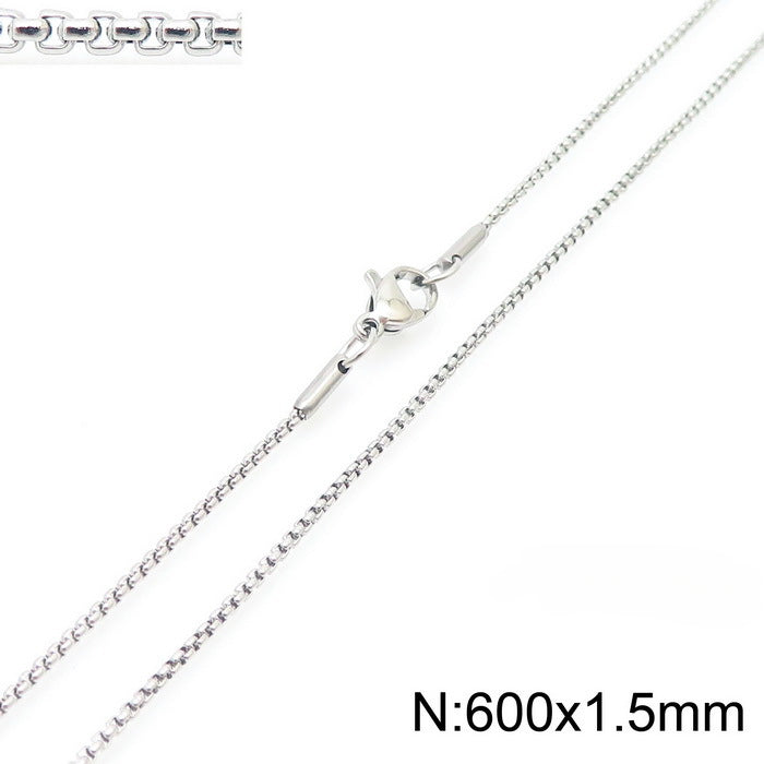 Wholesale Electroplating 18K Gold Square Pearl Stainless Steel Titanium Steel Necklace