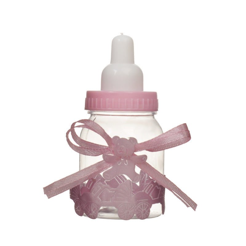 Wholesale 12PCSSmall Milk Bottles Transparent Plastic Packaging Boxes Creative Candy Boxes