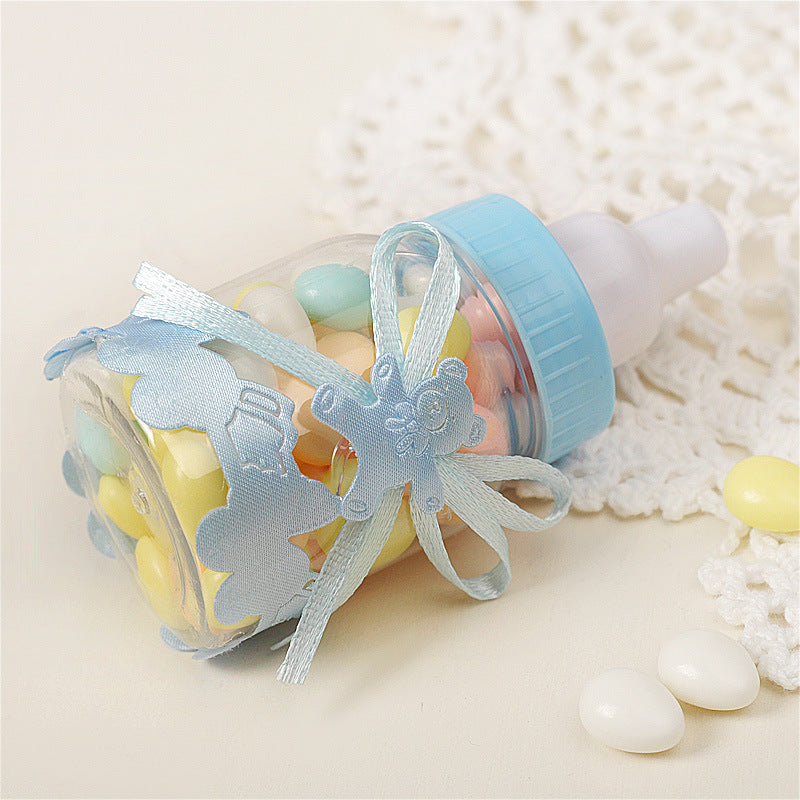 Wholesale 12PCSSmall Milk Bottles Transparent Plastic Packaging Boxes Creative Candy Boxes