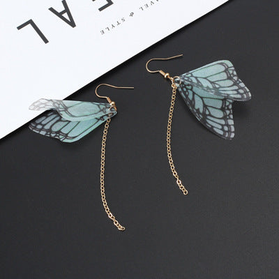 Wholesale Vintage Pearl Tulle Butterfly Wing Earrings